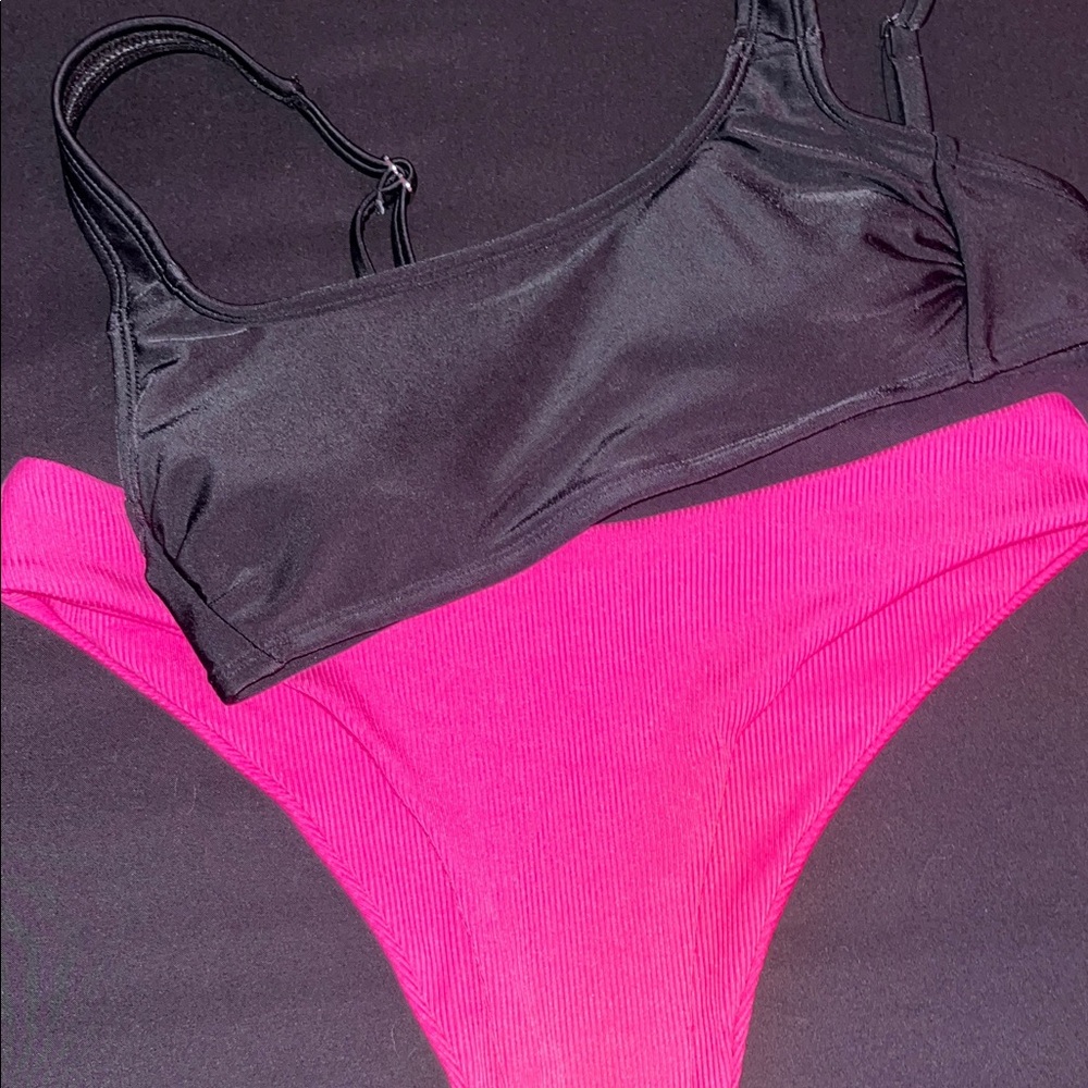 Black and Pink Bikini Set